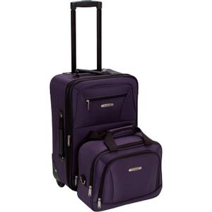 Rockland Fashion Expandable Softside Upright Luggage Set, Purple, 2-Piece (14/19)