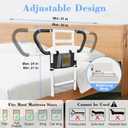 Bed Rails for Elderly Adults Safety: Adjustable Bedside Assist Rails with Storage Pockets, Non-Slip Handles, Items for Elderly Bed Rail, 400LB Gravity Capacity