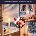 Window Candles with Sensor Dusk to Dawn Electric Corded, 9.6'' Plug-in LED Window Candle Lights with Gold Holder and 6ft Cord, Christmas Candles for Windows Decoration, UL Listed, 4 Pack