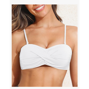 Tempt Me Women Twist Bandeau Bikini Top Strapless Swimsuit Top Only Size L