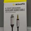 Acoustix Auxiliary Braided Audio Cable, 6 Foot , USB C to 3.5mm Connector