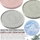 Photect Diatomaceous Earth Coasters Set with Holder Absorbent Stone Drink Coasters Instant Drying Tray for Tabletop Protection Home Decoration Housewarming Gift(Mint,8 Pcs)