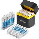 Rechargeable aa Batteries Lithium 16 Pack with Fast Charger,1.5V 3000mWh High Capacity aa Lithium Batteries,Constant Output Li-ion Double a Batteries Cycle Times up to 1600x (Charger+16Pack)