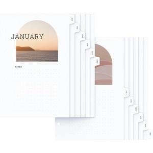 A5 Notebook Divider  12-Month Planner Binder with Customizable Cards, Durable 6-Ring Organizer for Notes, Journaling, and Planning  Compact and Refillable (8.5"*5.5") (Black)