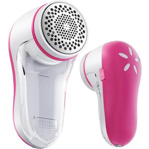 POPCHOSE Fabric Shaver, Lint Remover for Clothes, Electric Lint Shaver with 6-Leaf Blades, Sweater Shavers to Remove Pilling for Clothing, Couch, Furniture, Fuzz, Lint Ball, Bobbles, Pink