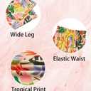 Girls 2 Piece Outfits Spring Summer Tropical Hawaiian Beach Vacation Wide Leg Pants Set Size 4-12