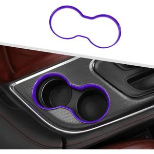 JeCar for Challenger Purple Interior Front Cup Holder Cover Trim Fit for 2015-2023 Dodge Challenger Interior Accessories
