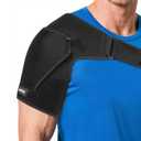 Shoulder Brace with Adjustable Compression Sleeve Rotator Cuff Support & Arm Sling, Hot/Cold Pack Compatible, Breathable Stabilizer for Pain Relief, Fits Left/Right Arm, Men & Women