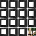 15Pcs Black Post Base Cover, 4 x 4 Inch PVC Post Skirt Split Style PVC Fence Post Sleeve Reusable Column Wraps Post Trim for Post Fence Deck Cable Railing Baluster Stair Rails