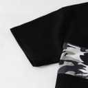 Boys 2 Piece Outfits Color Block Clothes Short Sleeve T Shirt and Camouflage Pants Summer Clothing Sets(9-10Y) (Brown)