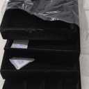 ProCase Stackable Jewelry Organizer Trays for Drawers, Jewelry Drawer Inserts Container Display Case Storage for Earring Necklace Rings Bracelet with Removable Dividers -Allblack, 4 Layers, Medium