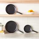 Amazon Basics Ceramic Nonstick Frying Pan Set, 3-Piece, 8 Inch, 10 Inch & 12 Inch, Black