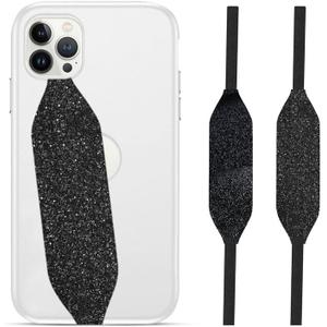 Switchbands Reversible Phone Loop | Pack of 2 | Phone Holder for iPhone & Android - Finger Cell Phone Grip - Phone Grip Straps - Wireless Charging Compatible - Elastic Phone Strap - Sparkle Black