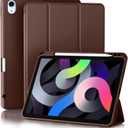 Akkerds Compatible with iPad Air 11 Inch Case 8th/7th/6th Generation (M4/M3/M2) 2026/2025/2024, for iPad Air 5th/4th Generation Case 10.9 Inch 2022/2020 with Pencil Holder[Auto Sleep/Wake], Darkbrown