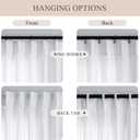 MYSKY HOME Floor to Ceiling Curtains 108 Inches White Sheer Window Drapes 2 Panel Sets Pinch Pleated Draperies Linen Look Boho Fabric, Soft Cotton Blend Light Filtering for Living Room, 40W x 108L