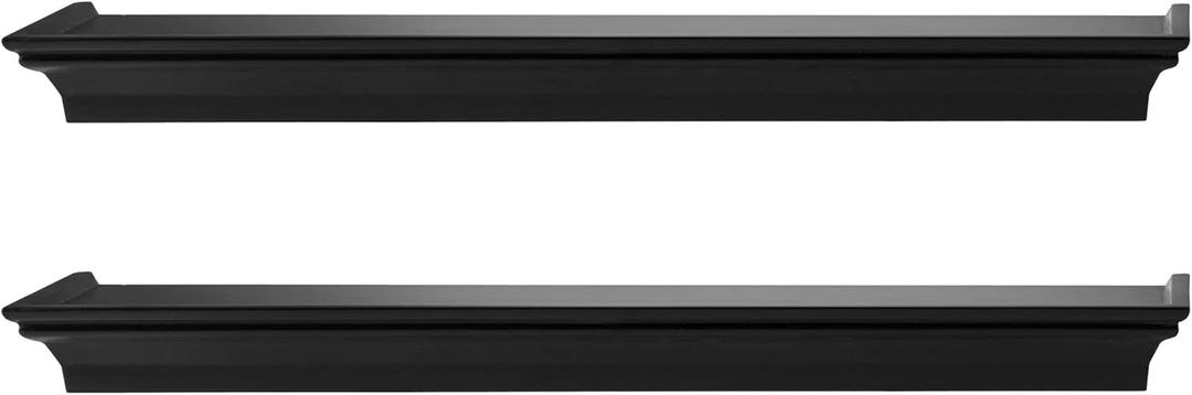 Melannco Arlington Floating Wall Shelves for Bedroom, Living Room, Nursery, Set of 2, 20-Inch, Black (Set of Two 20 Inch)