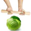 16"Heavy Cabbage Pounder Natural Beech Wood for Fermentation Crocks and Mason Jars Sauerkraut pounder/Tamper for Packing Down Fermented Foods like Kimchi