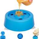 Slow Feeder Dog Bowl with Rolling Ball & Suction Cup | Dog Lick Bowl for Anxiety and Boredom, Non-slip, BPA-free, 250mL for Broth, Yogurt and Liquid Treats for Small to Large Dogs