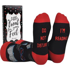 Cavertin Women's Novelty Socks with Gift Box Cat Lover Dog Mom Book Lover Cat Mom Llama Unicorn Sloth Corgi 3 Packs