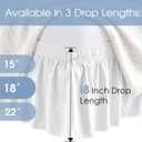 FreshCulture Full Bed Skirt, Elastic Wrap Around Bed Skirt Full Bed, Easy Fit with 18-Inch Tailored Drop, Hotel Quality Dust Ruffle for Full Size Bed, Bed Skirt Full Size (White)
