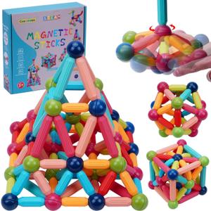 COUOMOXA 74pcs STEM Magnetic Toy: Educational Building Blocks Set for 3 4 5 6 7 8 9 Years Old Kids - Puzzle Toys for Kids Age 3-9 Home School - Birthday Gift for Boys Girls
