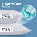 Beckham Hotel Collection Shredded Memory Foam Pillow 2-Pack Queen | Adjustable Fill Cooling Bed Pillows for Side, Back & Stomach Sleepers