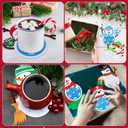Tioncy 24 Set Winter Craft Kits Christmas Snowman Coaster Crafts Winter Snowflake DIY Holiday Cup Coasters Kits Ideal for Family Fun Holiday Party Supplies Christmas Gifts for Adults