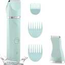 Waterproof Bikini Trimmer Women Electric Razor for Pubic Hair Women's Foil Shaver Rechargeable Shaver Removal with Snap-in Ceramic Blades IP7X Washable Head,Wet and Dry Use,Green