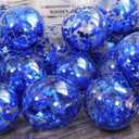 Blue Confetti Balloons, 25 Pcs Thickened 12 Inch Clear Latex Balloon with Confetti Inside for Graduation Decorations Engagement Bridal Shower Party Baby Shower Birthday Party Decoration Supplies