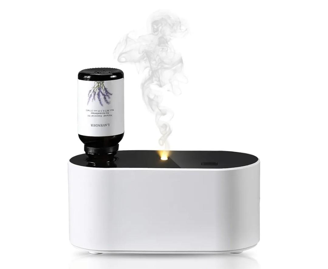 Waterless Diffuser for Essential Oil, Battery Operated Scent Air Aromatherapy Diffuser, Mini Aroma Diffusers with 3 Intermittent Mist Modes, Cycle Start for 400-700 sq.ft Home Office Bedroom.