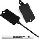 100pcs Blank Plastic Tags for Labeling Reusable Hanging Tags Ties Key Tag Storage Tag Waterproof Plastic Mark Label Writable Hang Sign with One Marker Pen (Black)