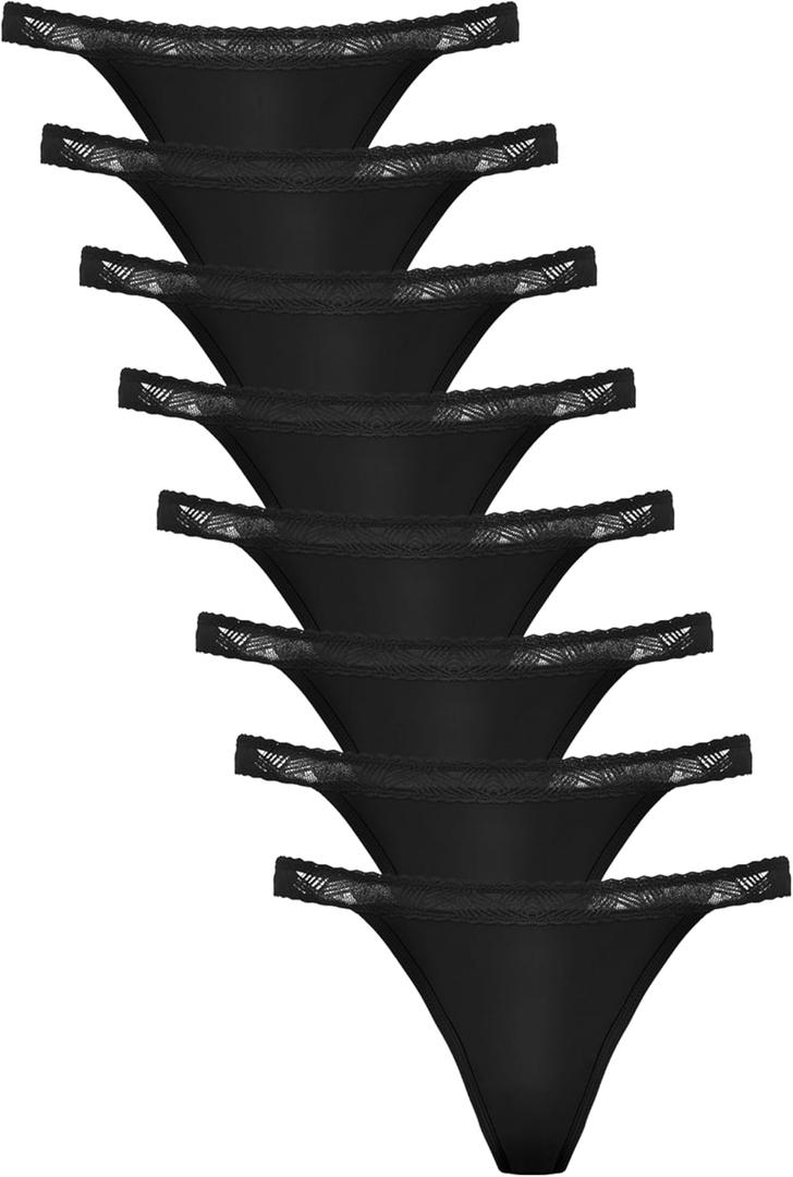 TIICHOO Period Thong Underwear for Women Seamless Period Panties Thong Leakproof Menstrual Underwear 8 Pack (XX-Large)