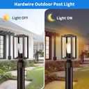 Outdoor Post Lights Lamp Post Light Fixture 2 Pack, Modern Brown Exterior Post Lantern Fixture with Tempered Glass, Anti-Rust Light Posts for Outside for Driveway Patio Garden