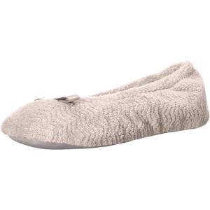 isotoner Women's Diamond Microterry Ballerina Slippers (6.5-7.5, Taupe Chevron)