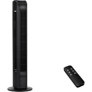 AKIRES Tower Fan with Remote,Oscillating Fan Quiet Cooling Portable Standing Bladeless Floor Fans for Bedroom,Office,Living Room,Indoor