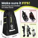 V VOLKGO Super Extra Large Stroller Bag for Airplane with Padded Backpack Shoulder Straps, Double Stroller Cover for Air Travel, Jogger & Carrier - Fits All, Gate Check Bag, Waterproof Travel Cover.