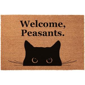Funny Coir Welcome Mat - Personalized Monogram Doormat for Front Porch, Non-Slip Outdoor Entrance Way Rug, 23.6 x 15.7 inch, Onesize