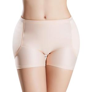 Women's Padded Seamless Shapewear Panties Hip Enhancer Underwear Shaper Shorts (Large, Nude)