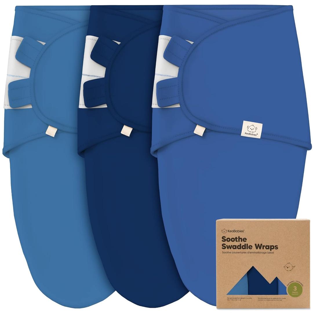 3-Pack Organic Baby Swaddle Sleep Sacks - Swaddles for Newborns, Infant 0-3 Months, Baby Girls, Boys, Soft & Snug Newborn Sleep Sack, Nursery Swaddling Blankets (Frost) (One Size)