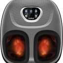 CuPiLo Foot Massager with Heat, FSA Eligible HSA Shiatsu Foot Massager Machine for Plantar Fasciitis, Adjustable Vibration & Pressure for Neuropathy Pain, Women Men Gifts, Fits Up to 12"(Gray)