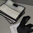 Aliceset 12 Pcs Clear Plastic Gift Bag with Die Cut Handles Reusable PP Favor Bag with Ribbon for Graduation Wedding Bridal Birthday Baby Shower Party Small Business, 7x10x3.15 Inch(Black)