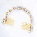 Unicra Wedding Crystal Hair Combs Bridal Headpieces Wedding Hair Accessories for Brides (Gold)