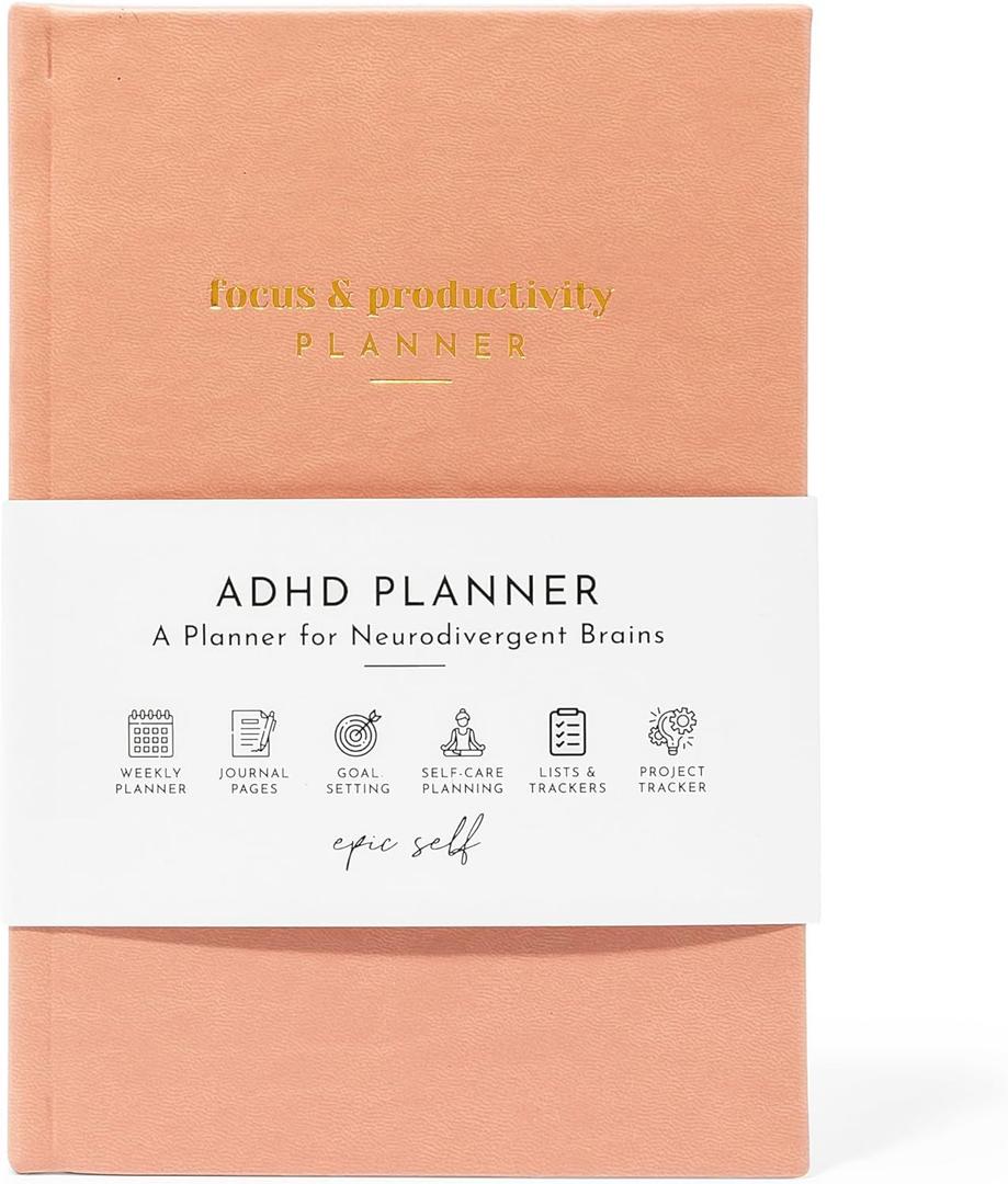 ADHD Planner for Adults: Focus Planner For Productivity - A planner for Neurodivergent Brains - Organization, Goal-Setting, and Time Management - Gift for Men and Women with ADHD