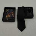Mens Tie and Pocket Square,Lapel Pin,Cufflinks,Tie Clip Sets with Gift Box 5PCS (Black2)