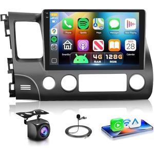 4G 128G Car Stereo for Honda Civic 2006 2007 2008 2009 2010 2011 Radio,10.1" Incell Touchscreen Wireless Carplay Android Auto 36EQ Bluetooth 5.0 Android 15 GPS WiFi FM/RDS Backup Camera
