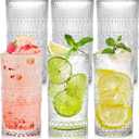 Cedilis Set of 6 Romantic Water Glasses, 13oz Highball Glasses Tall Drinking Glasses, Crystal Glassware Set for Beer, Juice, Whiskey, Cocktail, Beverages