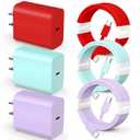 Compatible with iPhone 17 16 15 Fast Charging Cable 10Ft,3Pack 60W USB C to USB C Fast Charging Cable Cord for Phone 17 16 15/15 Pro/15 Pro Max/15 Plus, Pad Pro, MacCBoOok Air, Samsunng- Red Green Purple