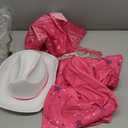 HyperFun Cowgirl Outfits for Women Western Costume Accessories Cowboy Hat Tassels Fringe Vest Earring Hippie Glasses Bandana (XX-Large, Pink)