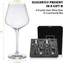 Crystal Red Wine Glasses Set of 4 16 oz Elegant Long Stem Wine Glasses in Gift Box, Premium Glassware for Wedding, Anniversary, Birthday Gifts