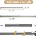 Amazer Spring Tension Shower Curtain Rod, 42-72 Inches Rust-Resistance Shower Curtain Rod Bathroom Rod, Chrome